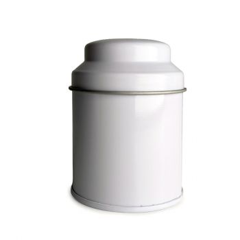 Victorian Domed Round Tea Storage Tin &ndash; White (20 g)
