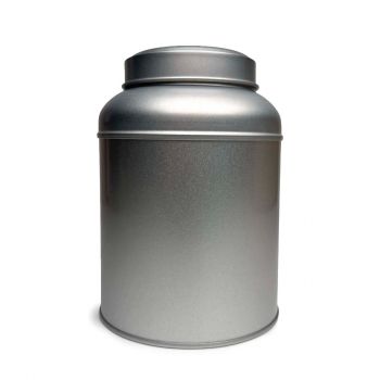 Victorian Inner-Lid Domed Round Tea Storage Tin &ndash; Silver (150 g)