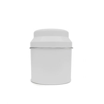 Victorian Domed Round Tea Storage Tin &ndash; White (50 g)