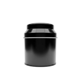 Victorian Domed Round Tea Storage Tin &ndash; Black (50 g)