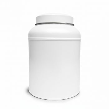 Victorian Inner-Lid Domed Round Tea Storage Tin &ndash; White (150 g)
