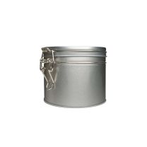 Boîte à thé ronde argentée 50 g