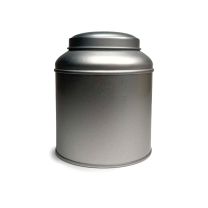 Boîte à thé ronde à couvercle bombé victorien – Argentée (100 g)