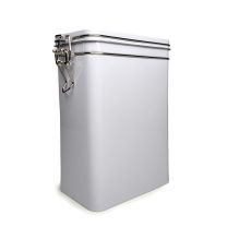 Boîte à thé rectangulaire Heritage avec couvercle à clip – Blanc (250 g)