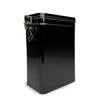 Boîte à thé rectangulaire Heritage avec couvercle à clip – Noir (250 g)