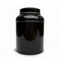 Boîte à thé ronde à couvercle bombé victorien – Noire (100 g)