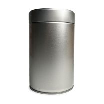 Boîte à thé ronde à couvercle à vis – Argentée (170 g)