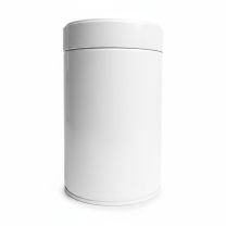 Boîte à thé ronde à couvercle à vis – Blanche (170 g)