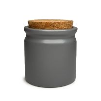 Pot en céramique avec couvercle en liège – Gris (6 unités)