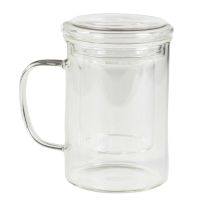 Tasse transparente avec filtre et couvercle Lumière