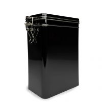 Lata rectangular Heritage con cierre de clip – Negra (500 g)